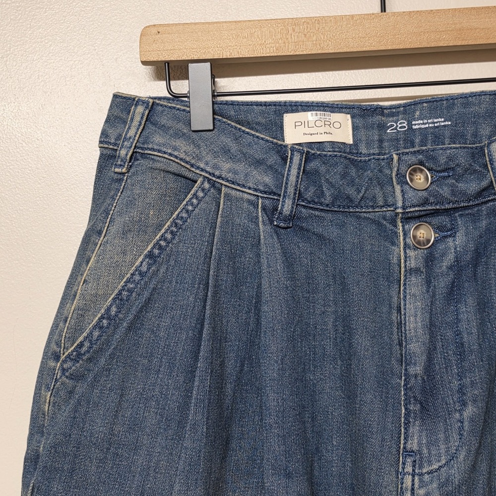 Pilcro Pleated High Rise Balloon Leg Jeans sz 28 NWT Anthropologie Denim Trouser - Picture 6 of 12